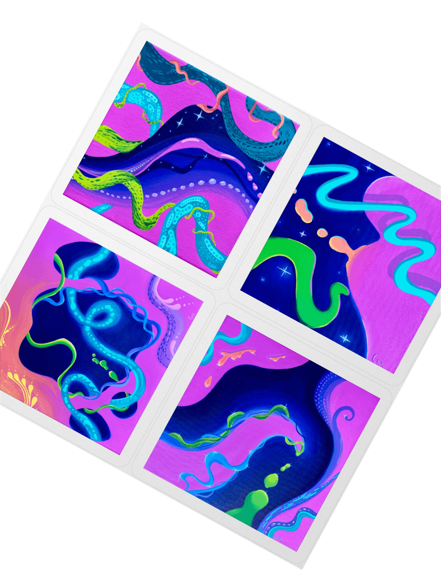 Neon Space Party Sticker Set product image (2)