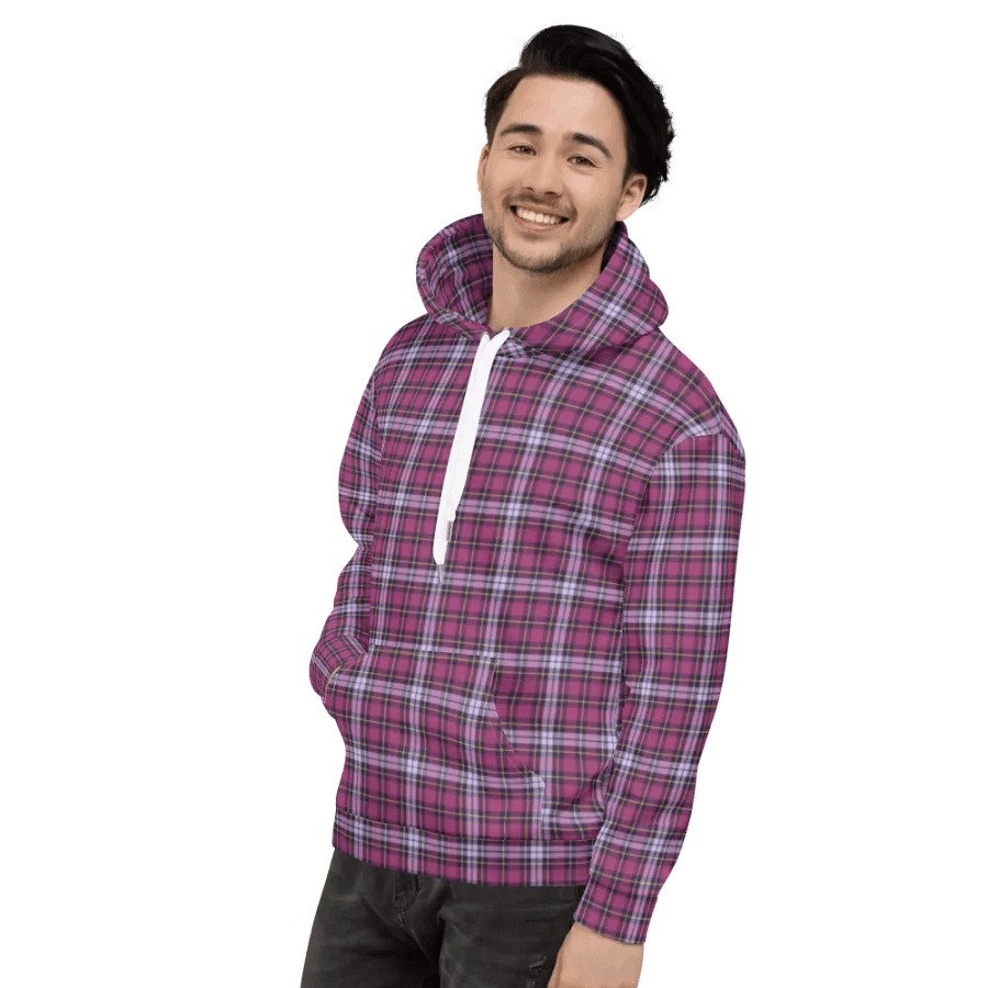 Bright Purple Plaid Hoodie product image (4)