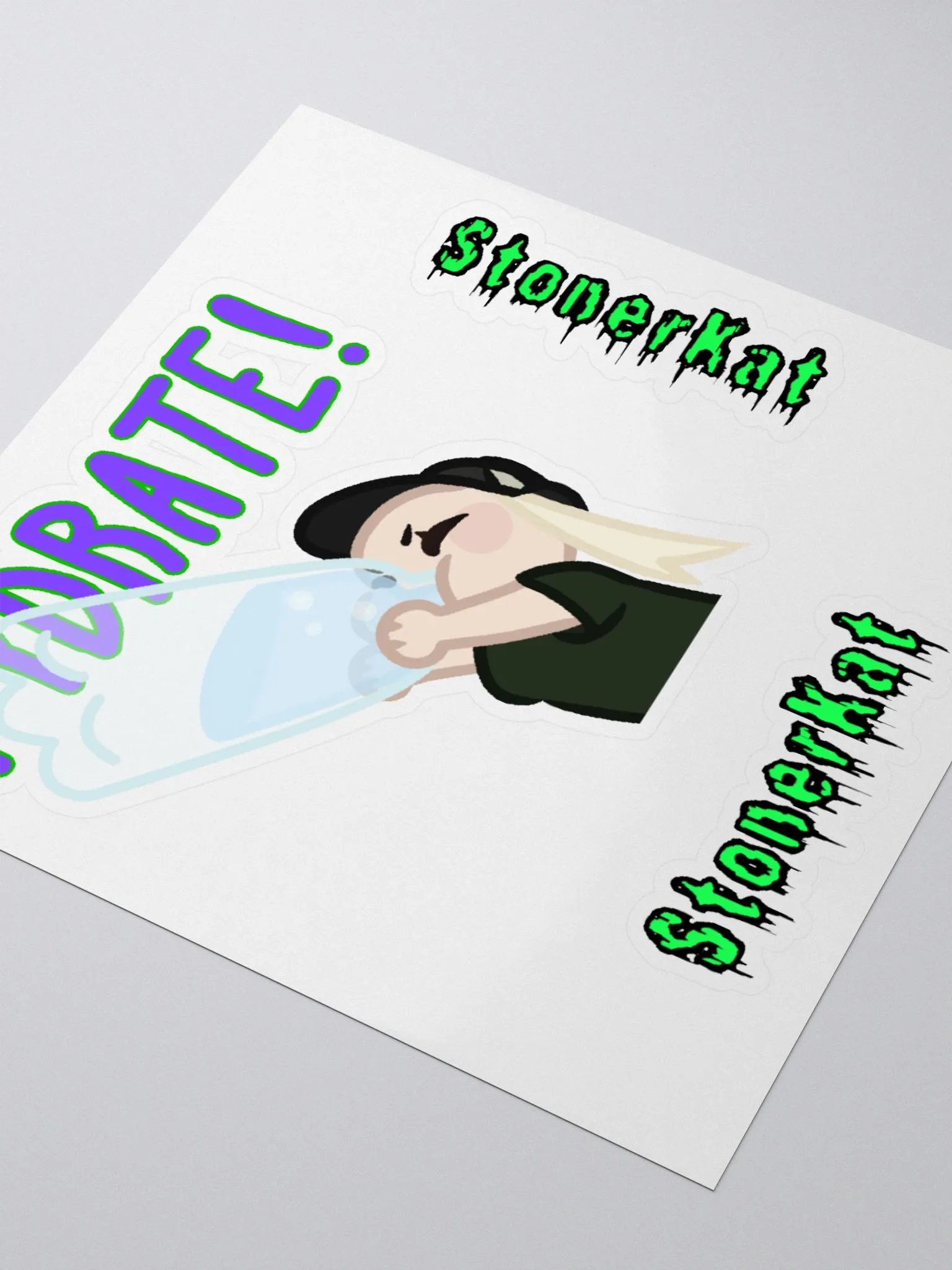Hydrate! Cartoon Water Bottle Sticker product image (8)