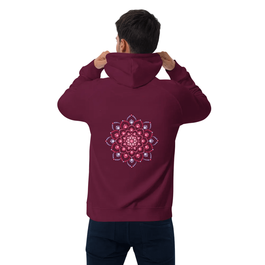 Purple and Pink Dot Mandala Unisex Eco Hoodie product image (5)