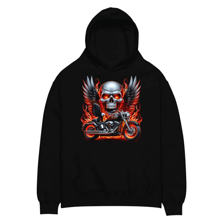 Fierce Flaming Skull Oversized Hoodie #25 product image (2)