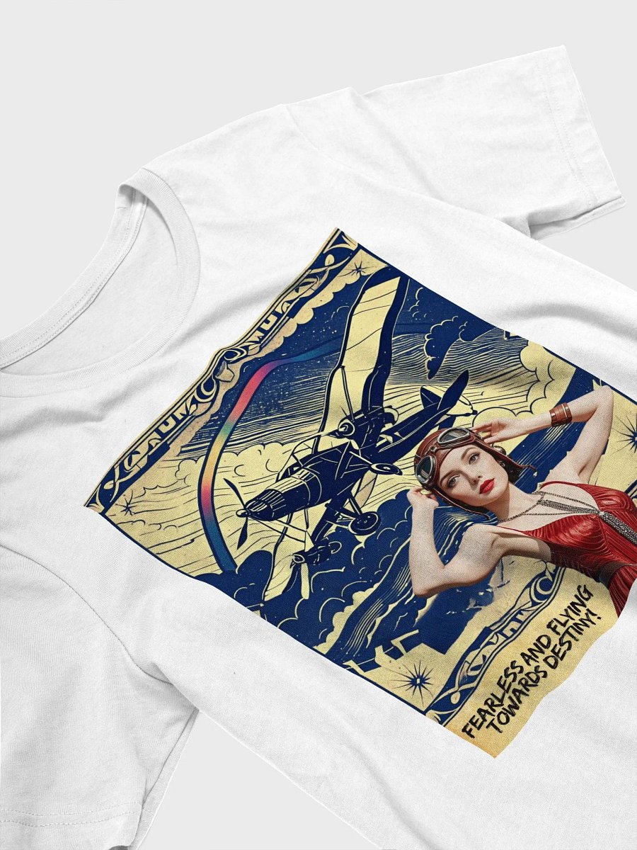 Vintage Aviator Flapper Fearless and Flying Towards Destiny T-Shirt. product image (1)