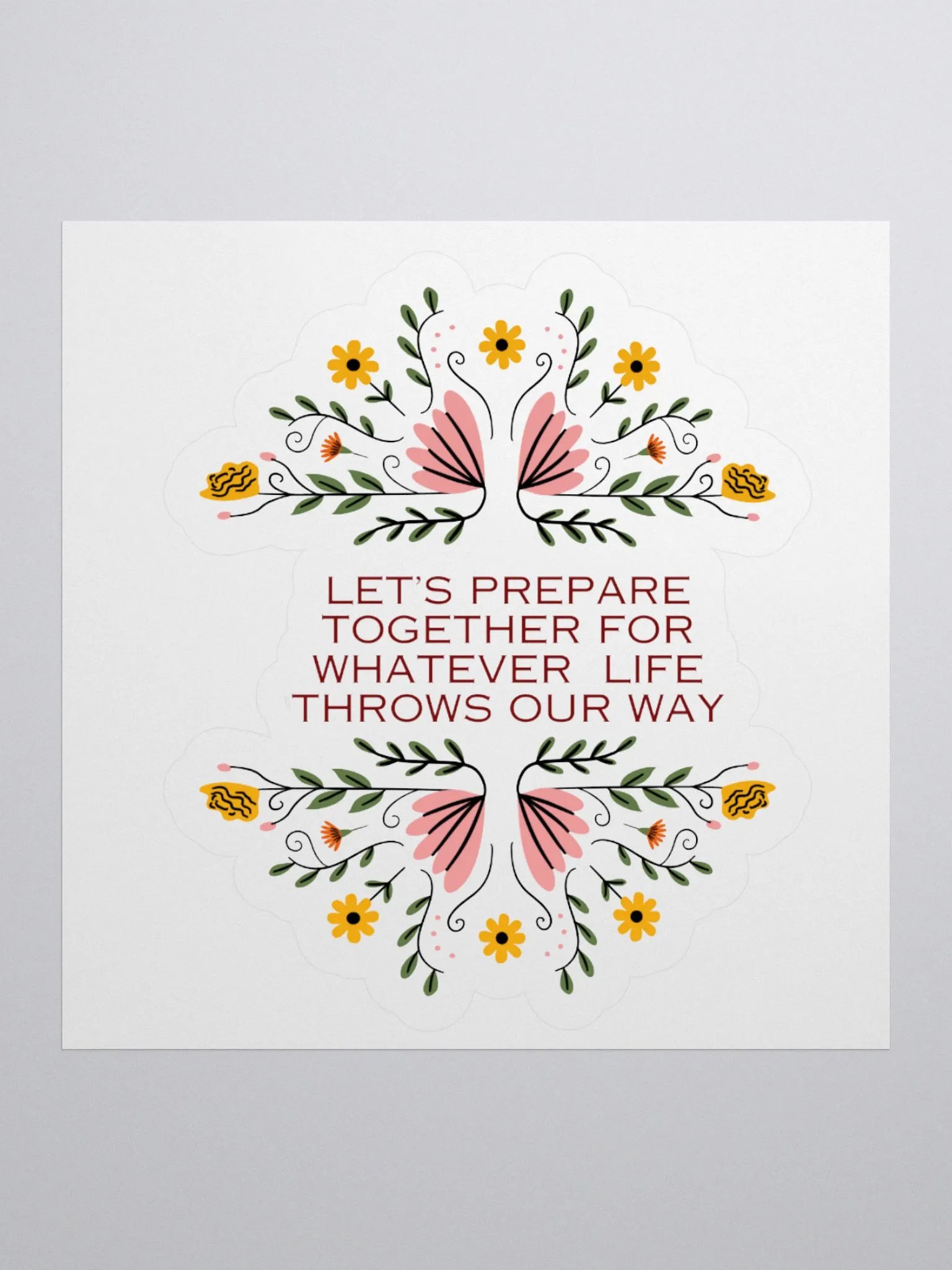 Let's Prepare Together Floral Stickers product image (1)