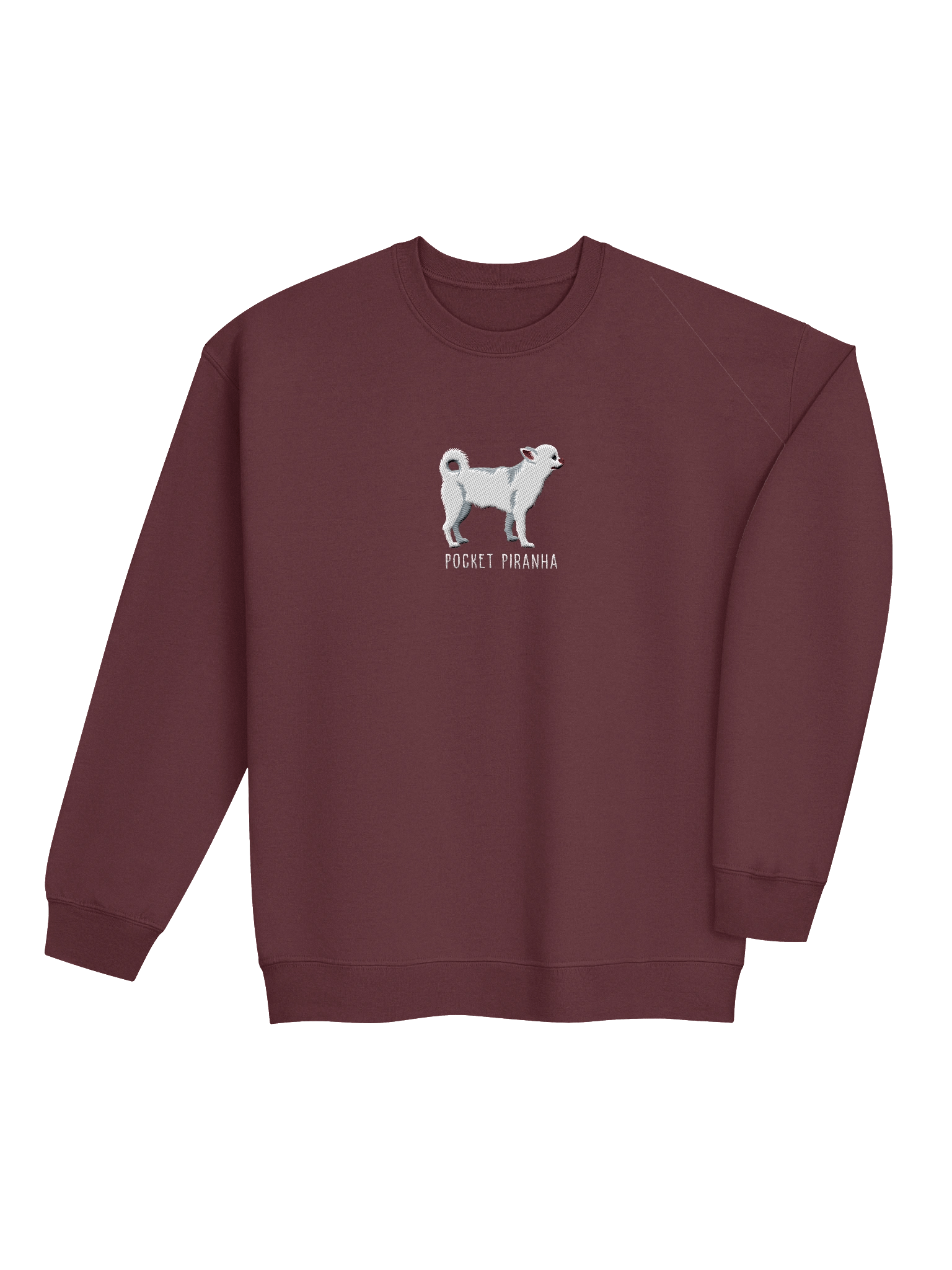 Pocket Piranha Sweatshirt (Embroidered) of a Chihuahua(White) product image (8)