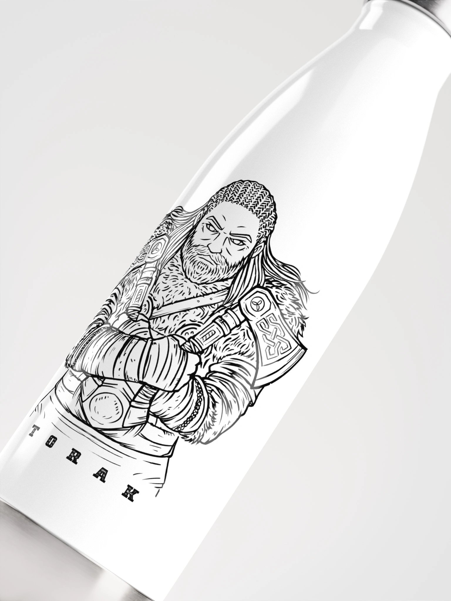 "Black Character" White Stainless Steel Water Bottle product image (5)
