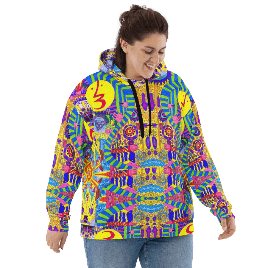 Abstract Colourful Doodles Unisex Pull Over Hoodie product image (3)