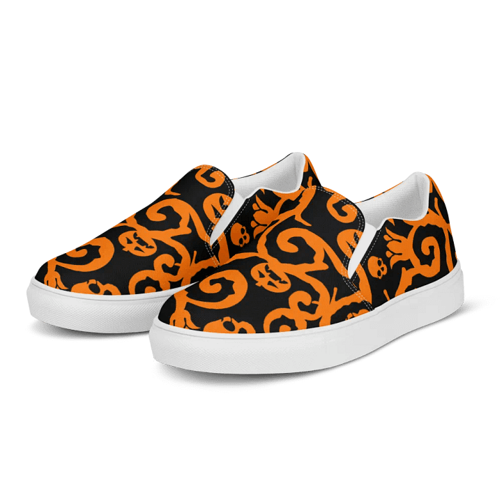 Scary Pumpkins Skull Men Slip-On Shoes product image (2)