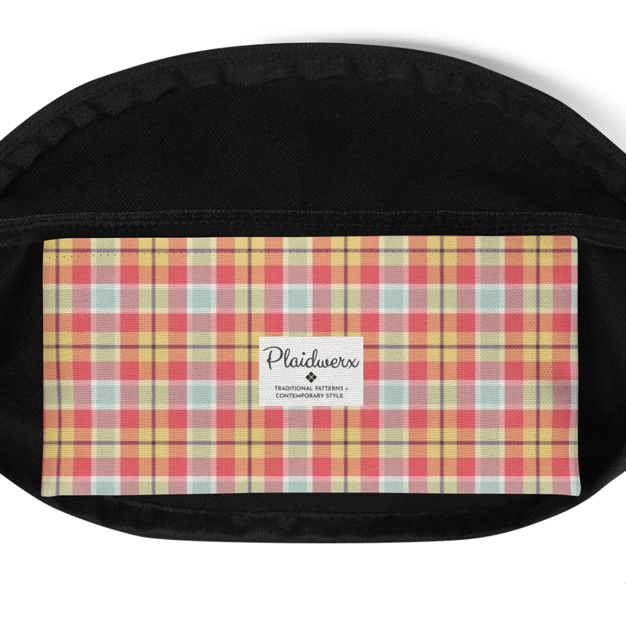 Coral Pink, Yellow, and Mint Plaid Fanny Pack product image (6)