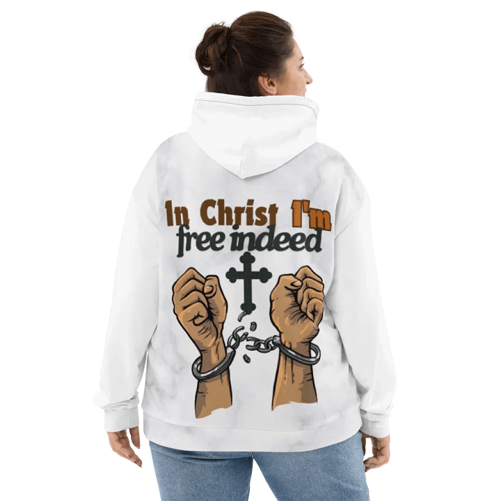 In Christ I'm free indeed recycled Unisex Hoodie product image (1)
