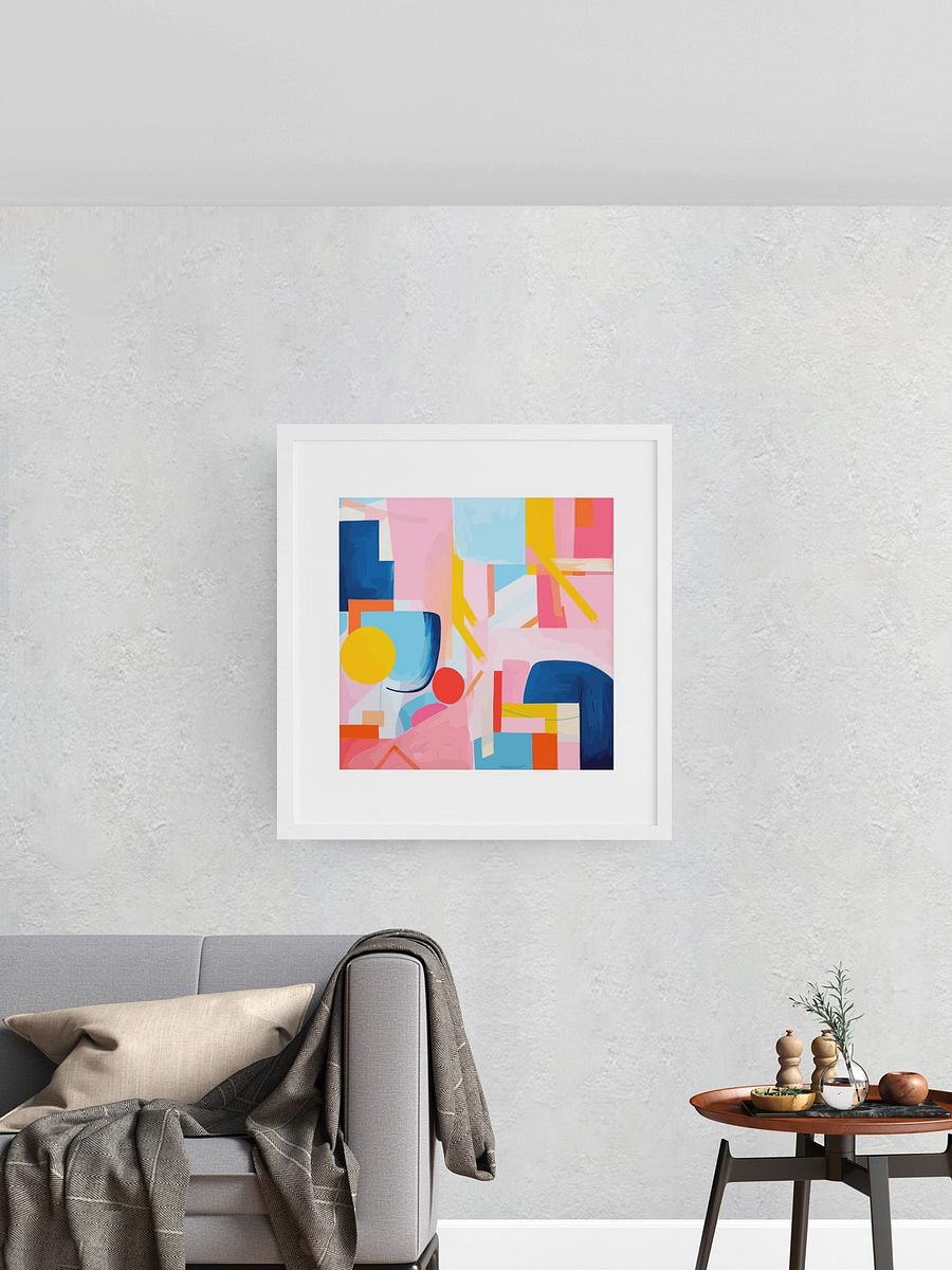Geometric Shapes Abstract Art Poster, Pastel Pink and Blue Wall Art, Modern Minimalist Print for Contemporary Home and Office Decor product image (1)
