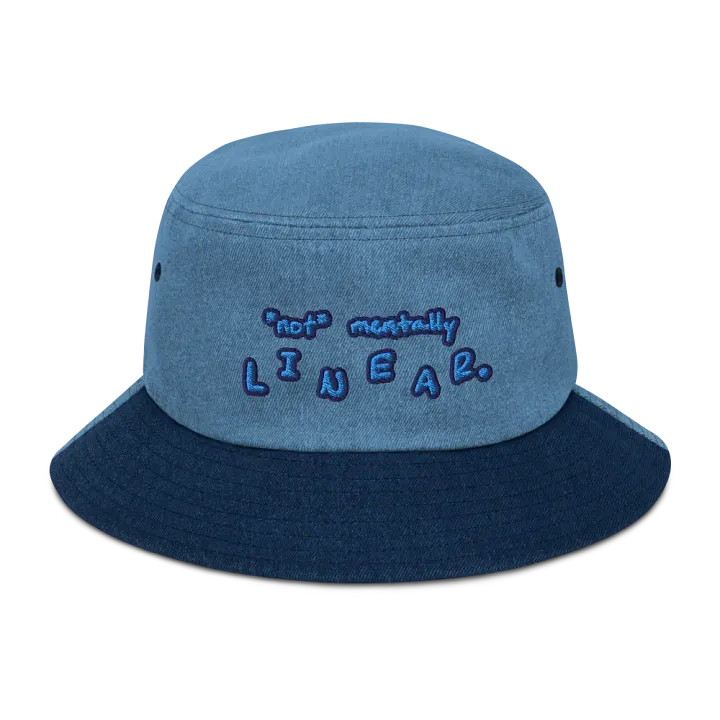 *not* mentally linear (electric) denim bucket hat product image (1)