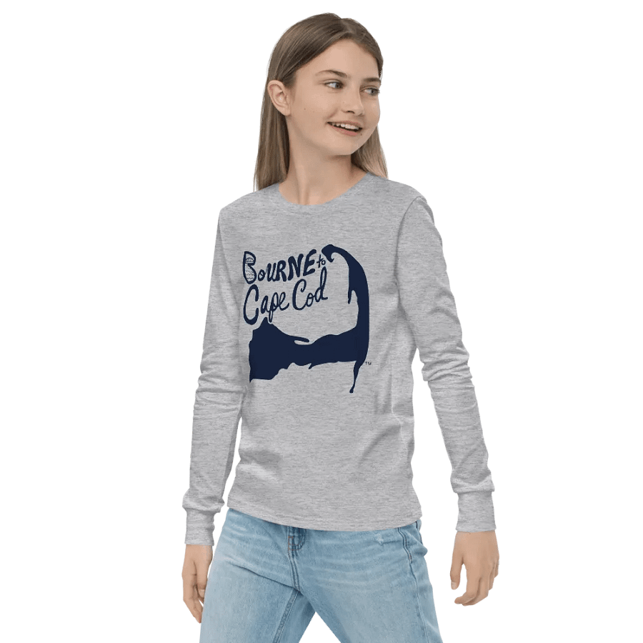Girls' | BOURNE to Cape Cod™ | Youth Long Sleeve Tee | Coastal Cool for the Next Generation | Navy Logo product image (3)