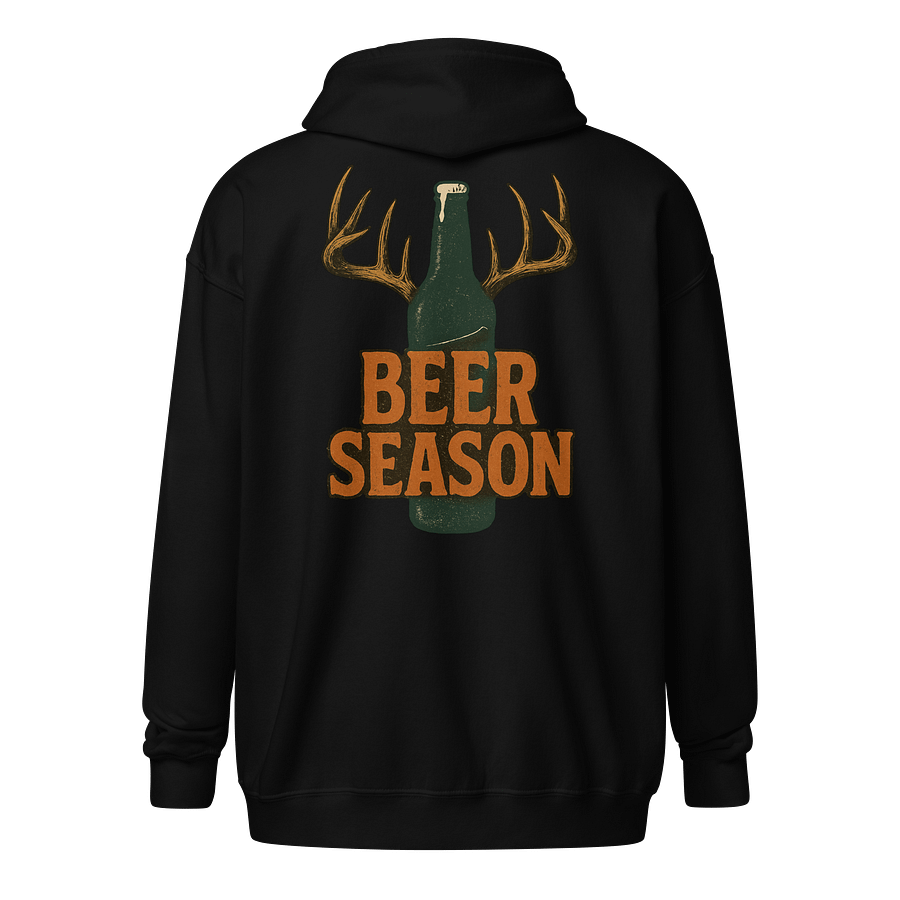Beer Season Zip Hoodie – Vintage Funny Hunting and Drinking Humor product image (1)