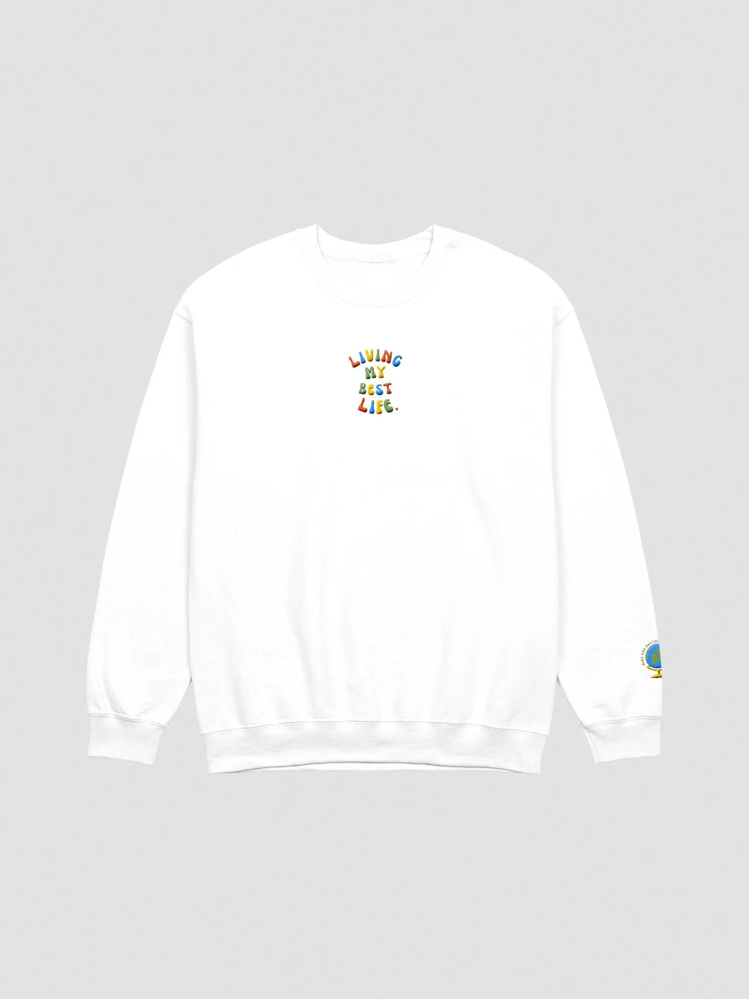 Living my Best Life: Colorful Embroidered Crewneck product image (4)