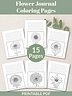 Printable 15-Page Flower Coloring Journal