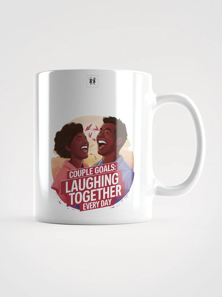 Laughing Together Badge Mug (White) product image (1)