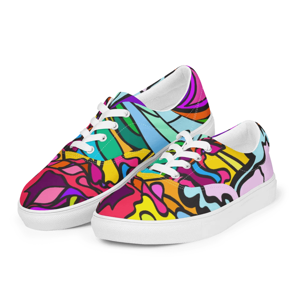 Vibrant Swirl Women's Canvas Shoes - Wave at Sunset product image (4)