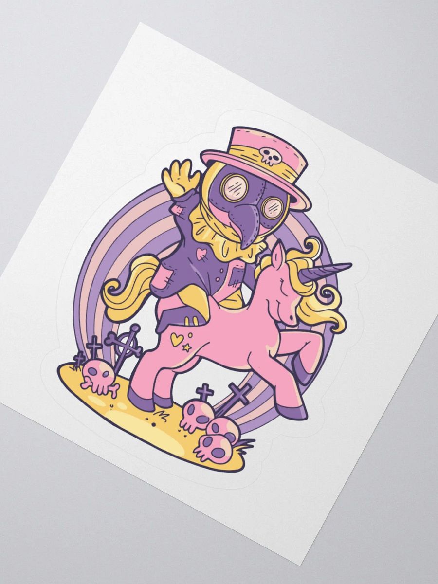 Plague Doctor Riding Unicorn Goth Pastel Halloween Funny Sticker product image (2)