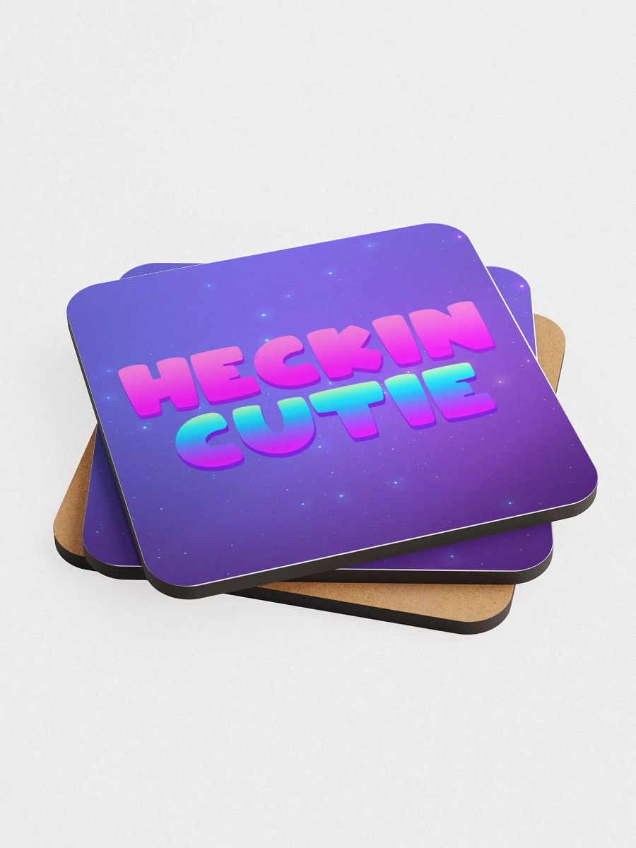Heckin Cutie Glossed Cork Coaster product image (3)