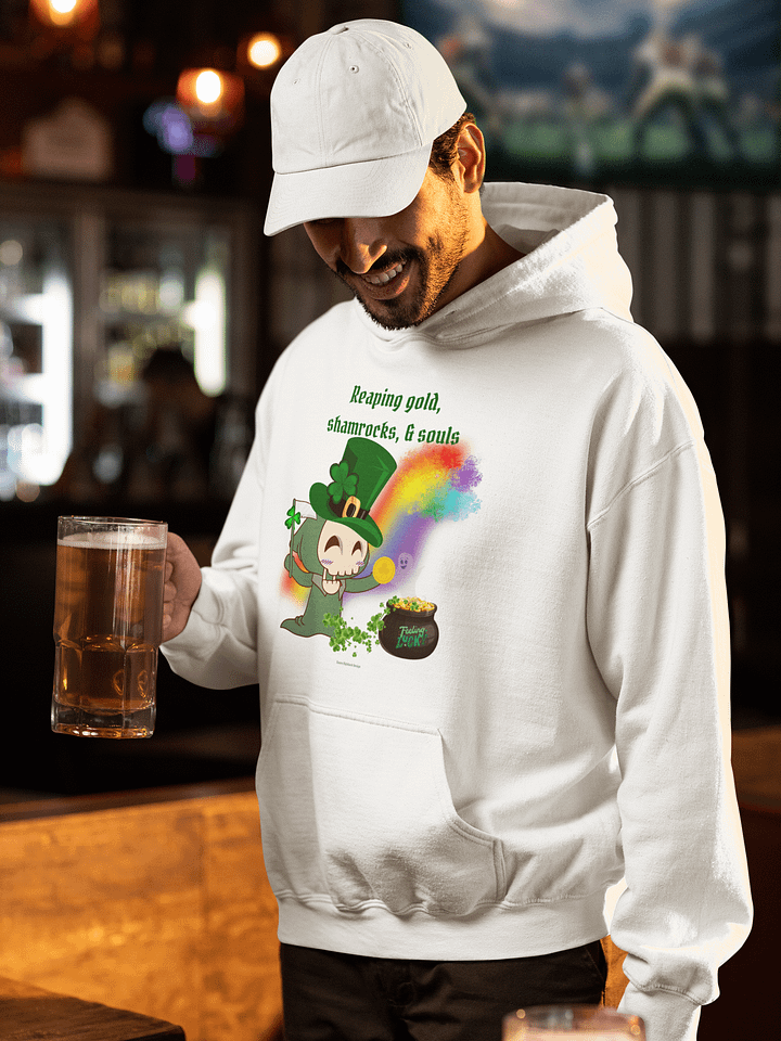 Reaping Gold, Shamrocks, and Souls St. Patrick's Day White Hoodie product image (1)