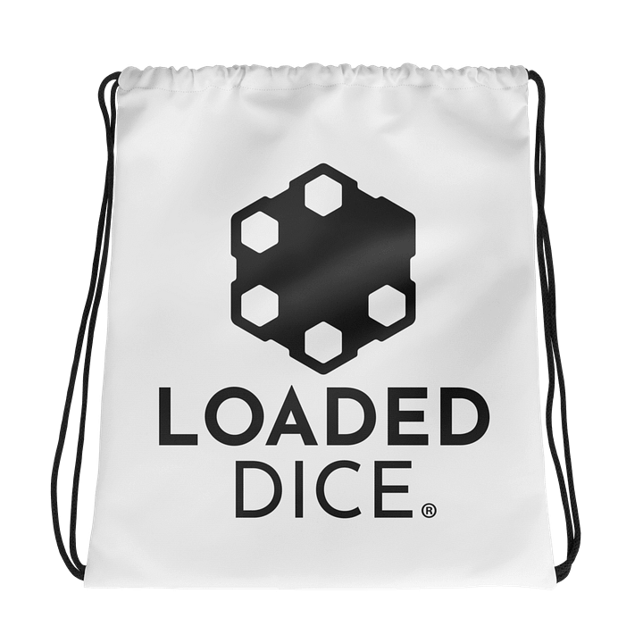 Loaded Dice Graphic Drawstring Bag White product image (1)