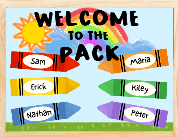 Crayon Welcome to the Pack Bulletin Board Digital Download product image (1)