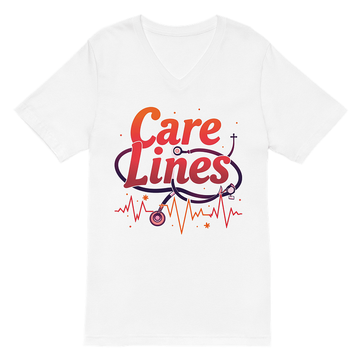 Care Lines Stethoscope V-Neck Tee product image (2)