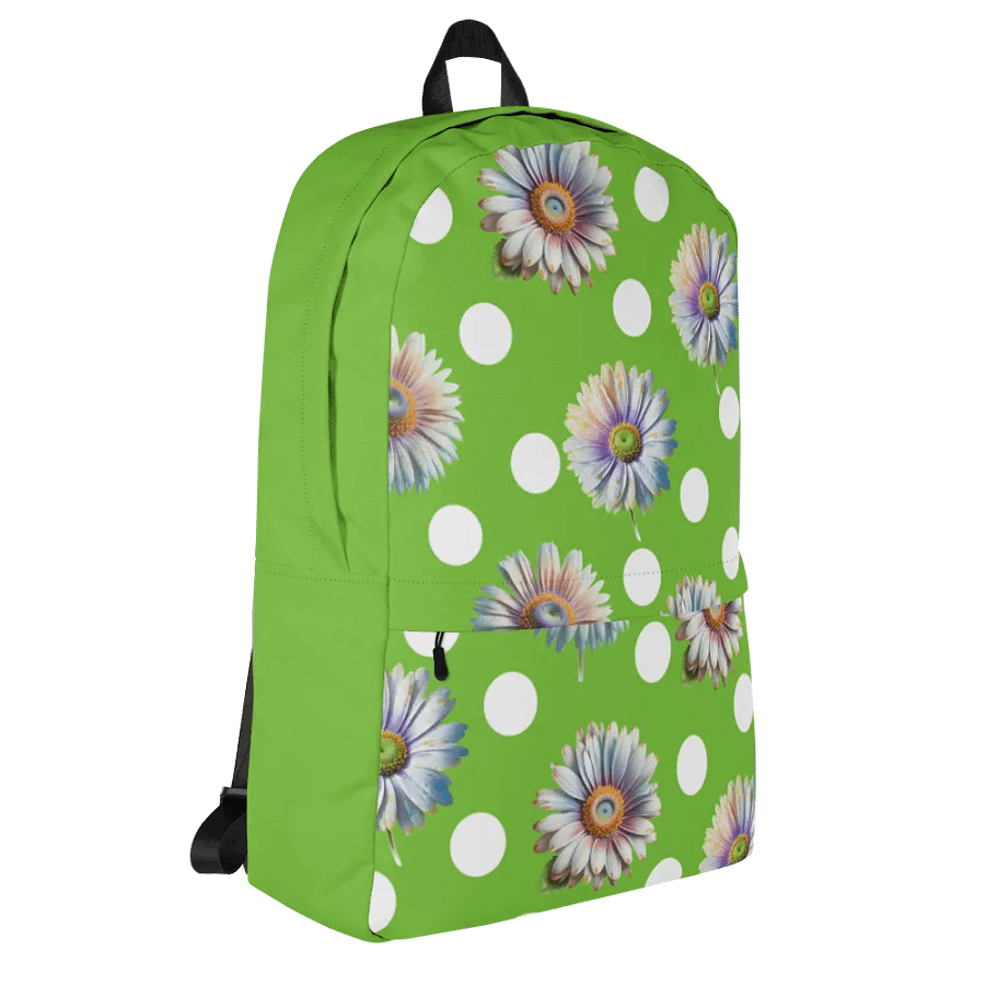 Lime Green Daisy & Dots Backpack product image (6)