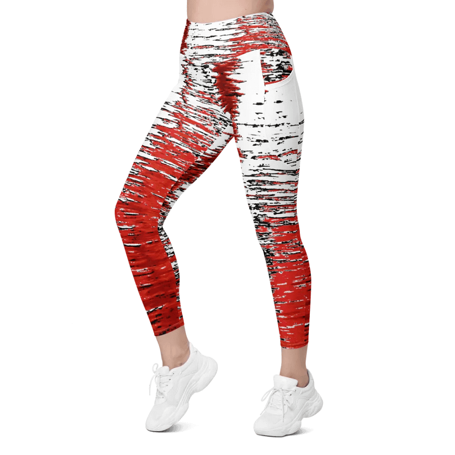 Red and White Water Reflection Ladies Leggings product image (5)