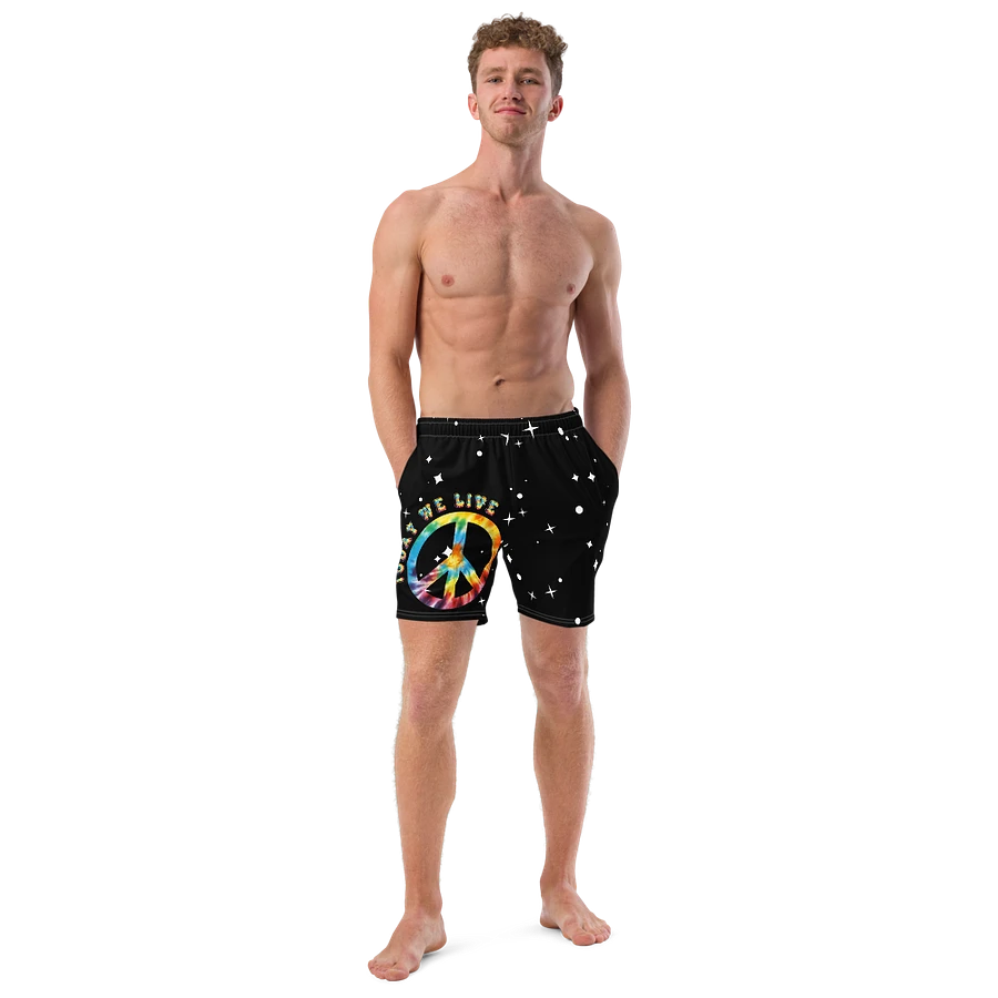 Peace and Love among the stars swim trunks product image (2)