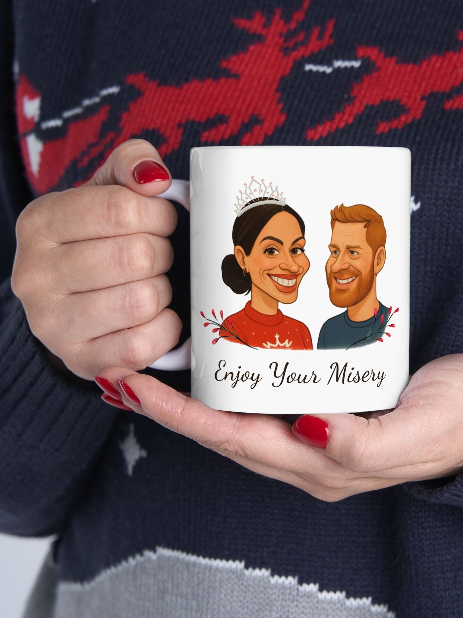 Royal Parody – “Enjoy Your Misery” Collectible Ceramic Mug (11oz) | As Never Collection product image (3)