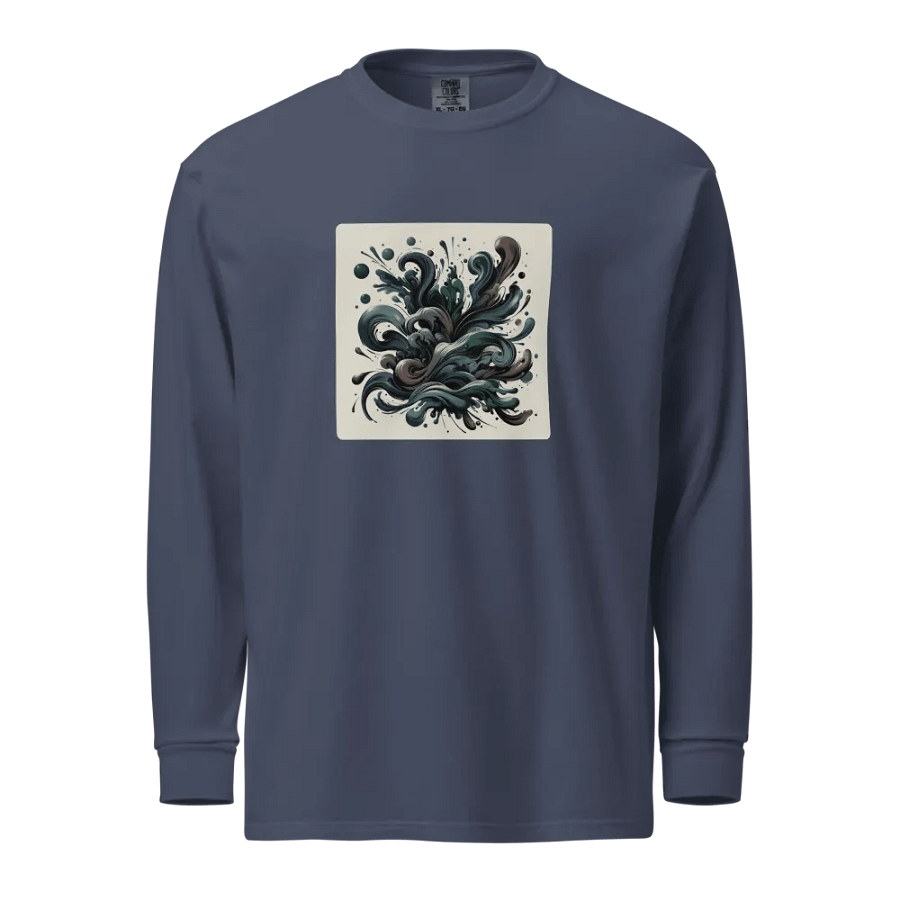 Fluidity Swirl Long Sleeve Shirt | AI Design abstract fluid product image (1)
