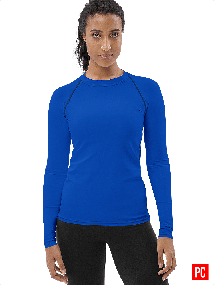 Plain Color Absolute Blue Rash Guard product image (1)