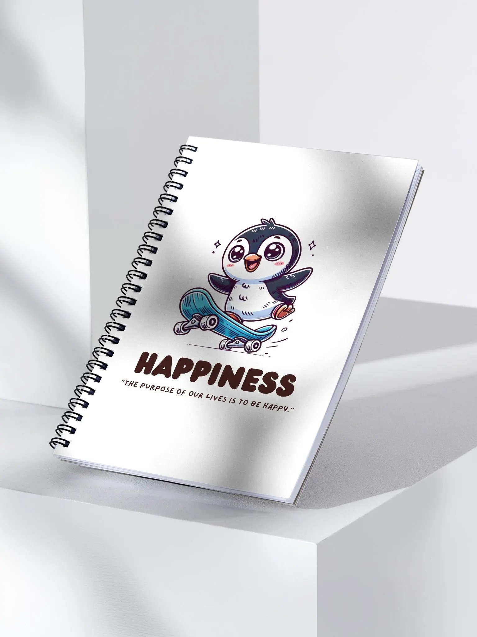 Happiness Penguin Spiral Notebook product image (3)