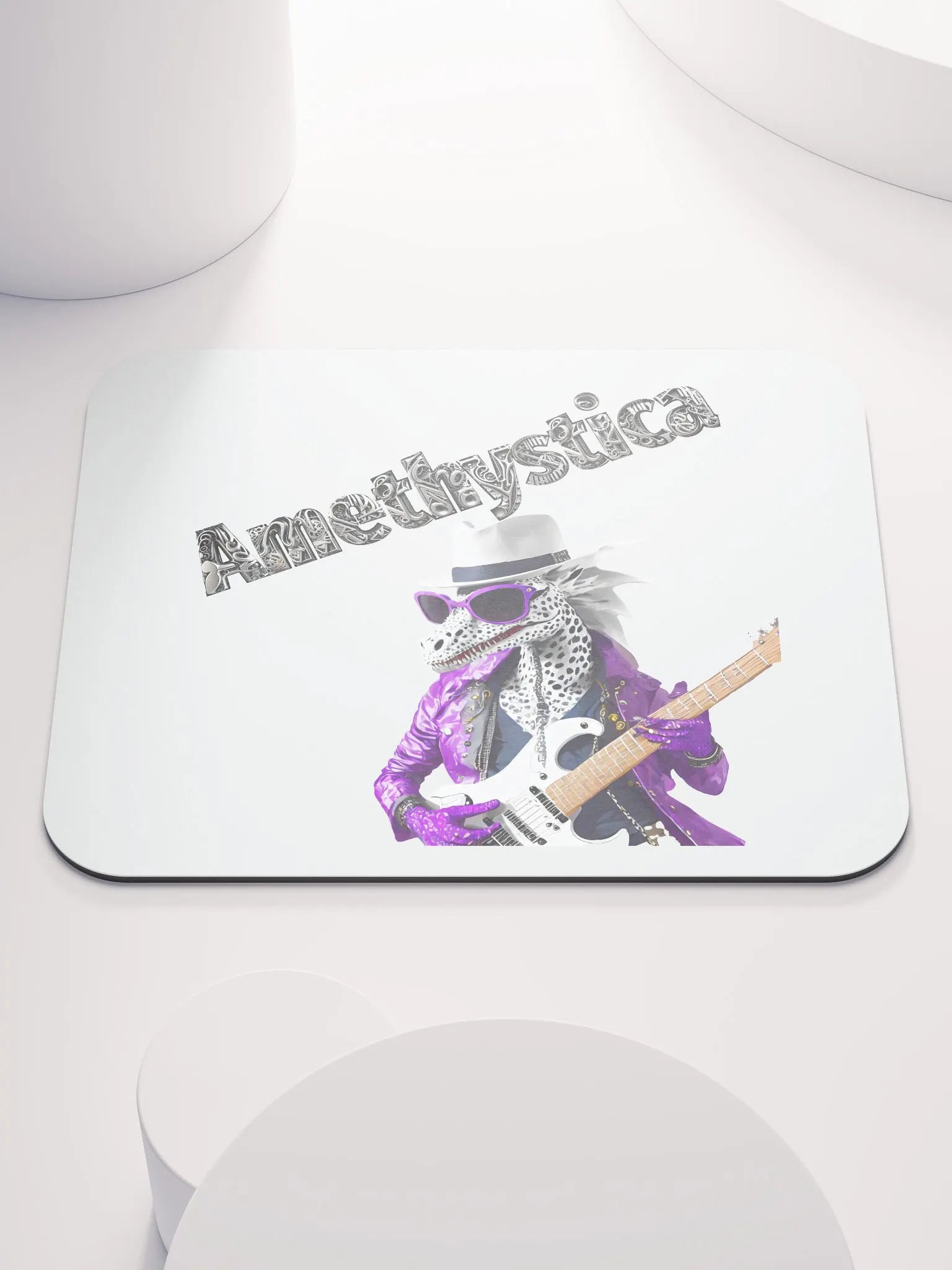 Classic Mouse Pad: Rock On Dragon with Guitar product image (1)