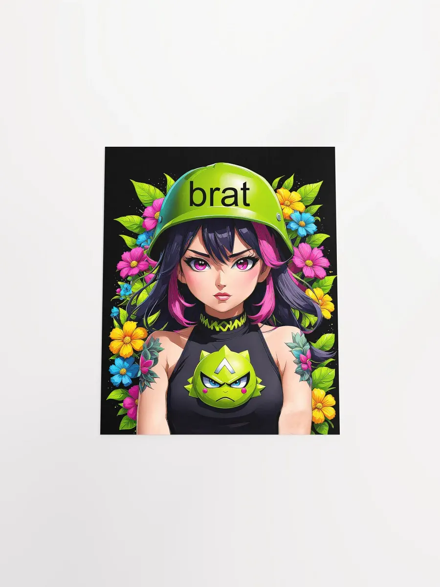 Brat Girl - Poster - Black Background - Small and Standard Sizes - 8x10-11x14-12x16-16x20 Inches product image (13)