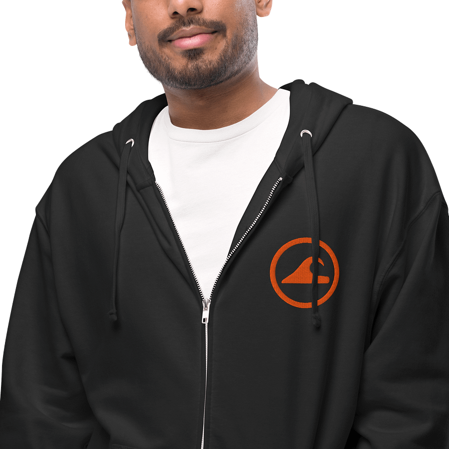 Embroidered Wave Rider Fleece Zip-Up Hoodie (Citrus) product image (5)