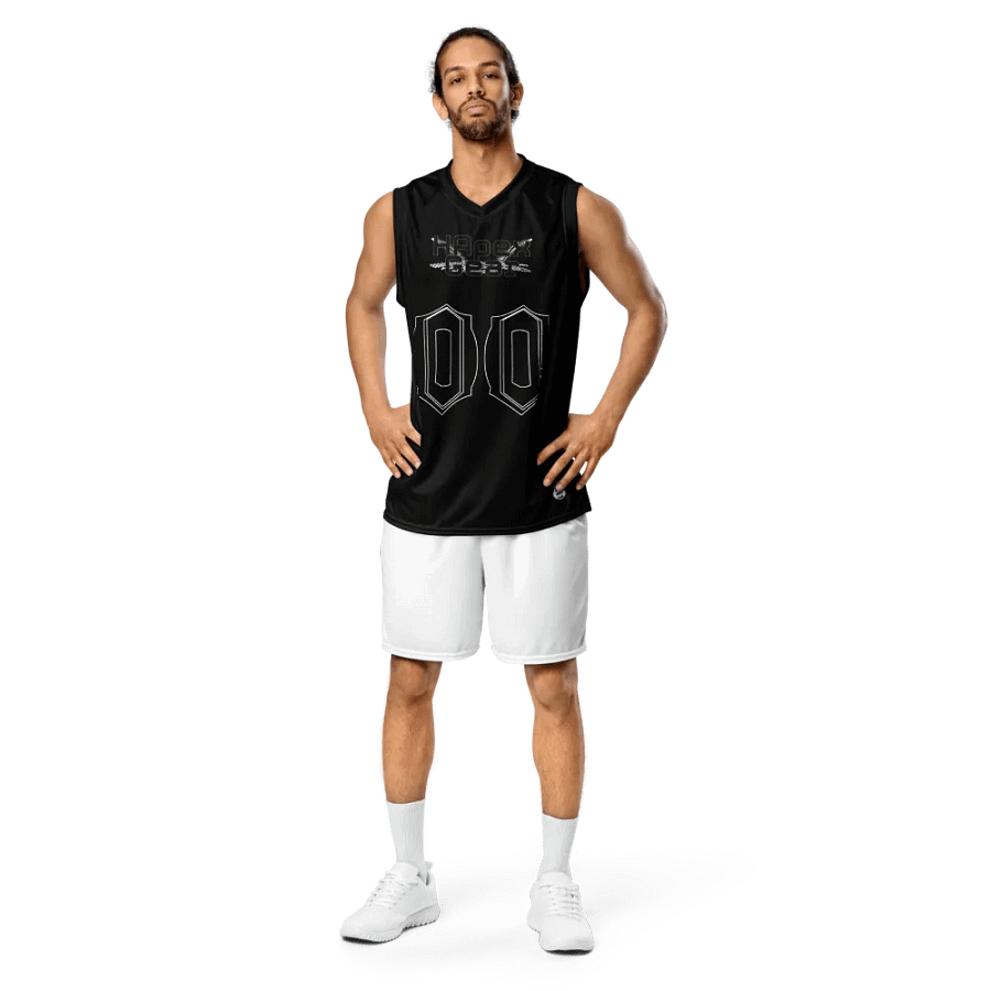 Kaidoom Dev - Black - Recycled Unisex Basketball Jersey - Black HApex Gear Black Logo product image (1)
