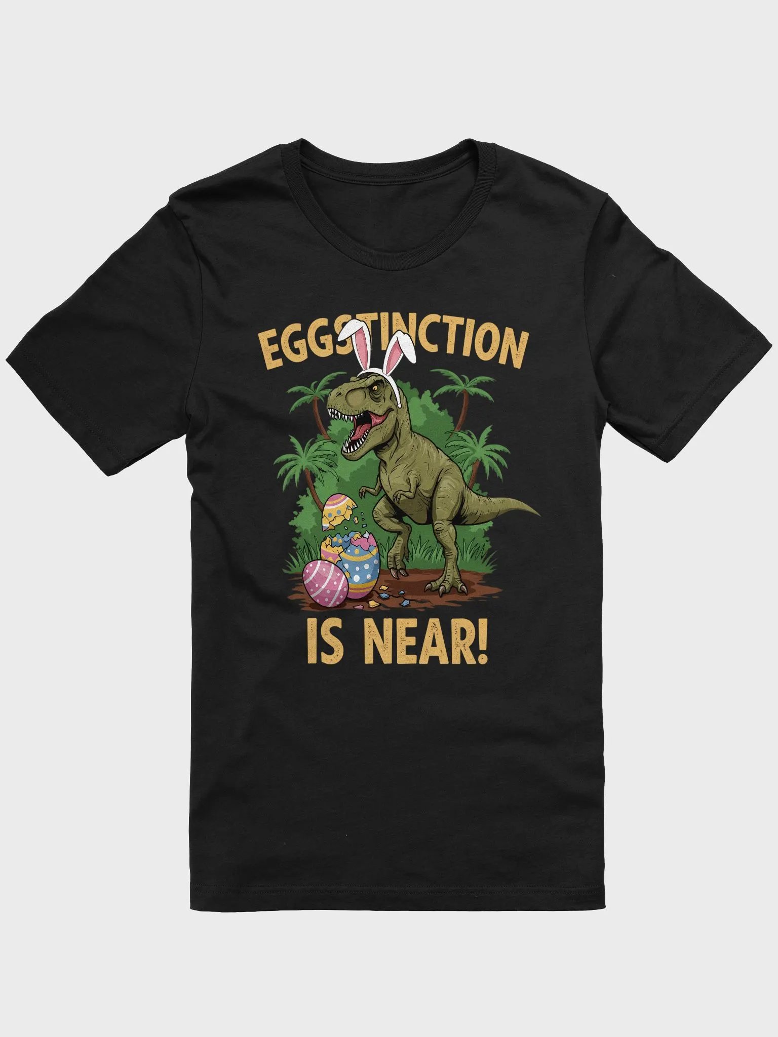 Funny Easter Dinosaur T-Shirt – Eggstinction Is Near product image (4)