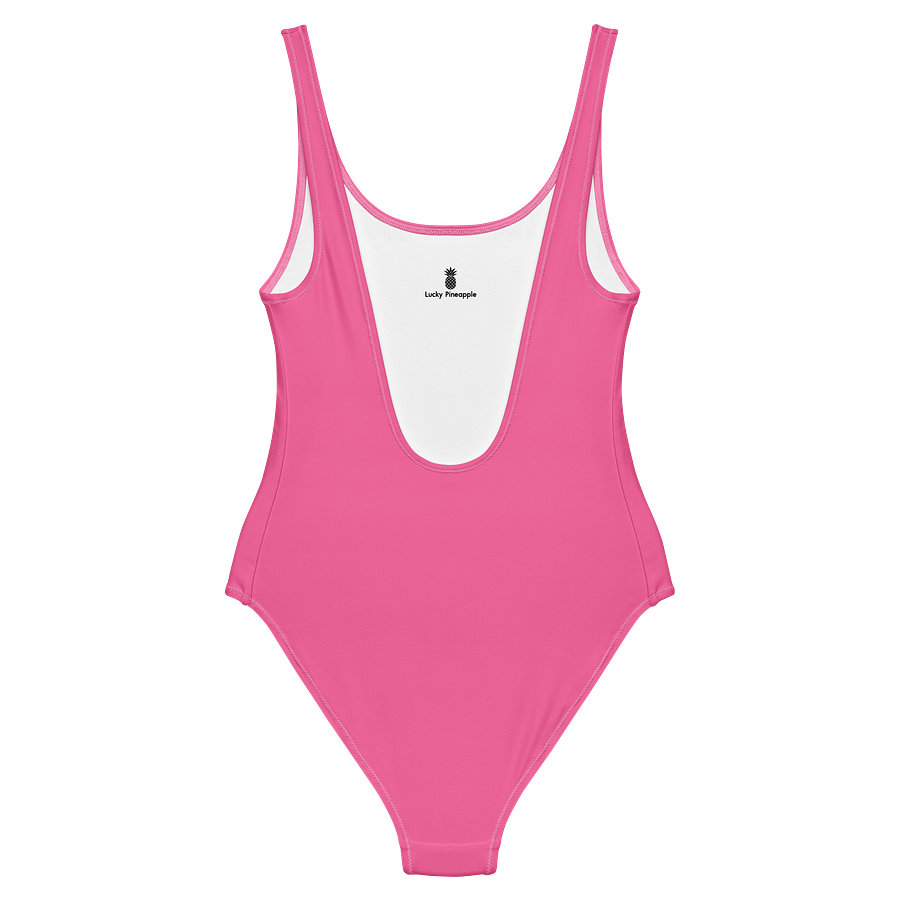 Flamingo Pink Solid Color Retro Inspired Women's One Piece Swimsuit product image (2)