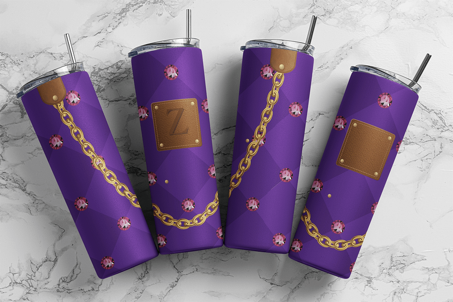 Purple Bling Skinny Tumbler Wrap product image (3)