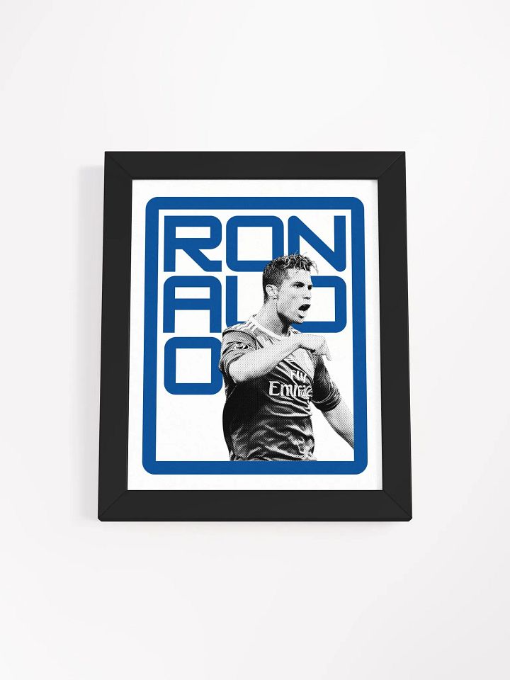 Cristiano Ronaldo BW Real Madrid Name Art Framed Print product image (2)