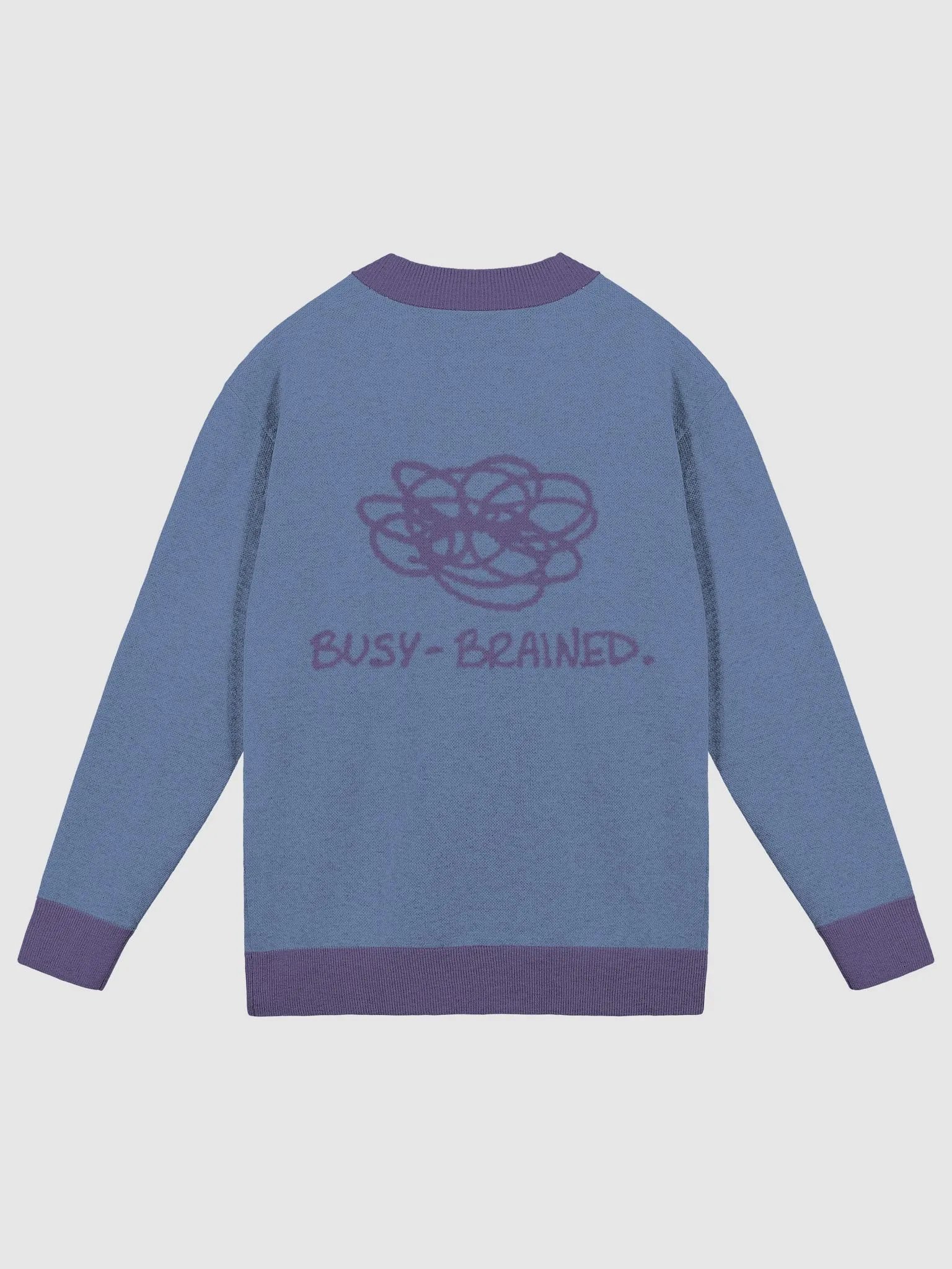 BUSY-BRAINED (lg. design, BLUE and purple) knitwear cardigan product image (8)