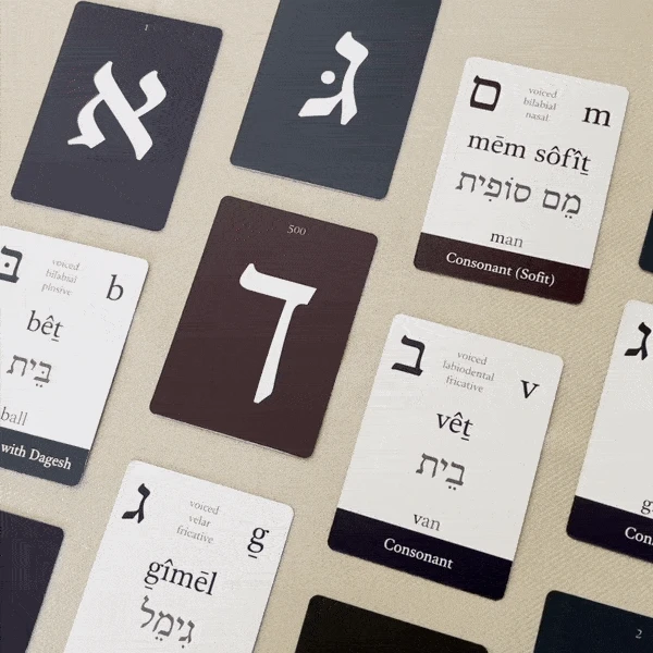 Biblical Hebrew Flashcards - Alphabet & Vowels product image (2)
