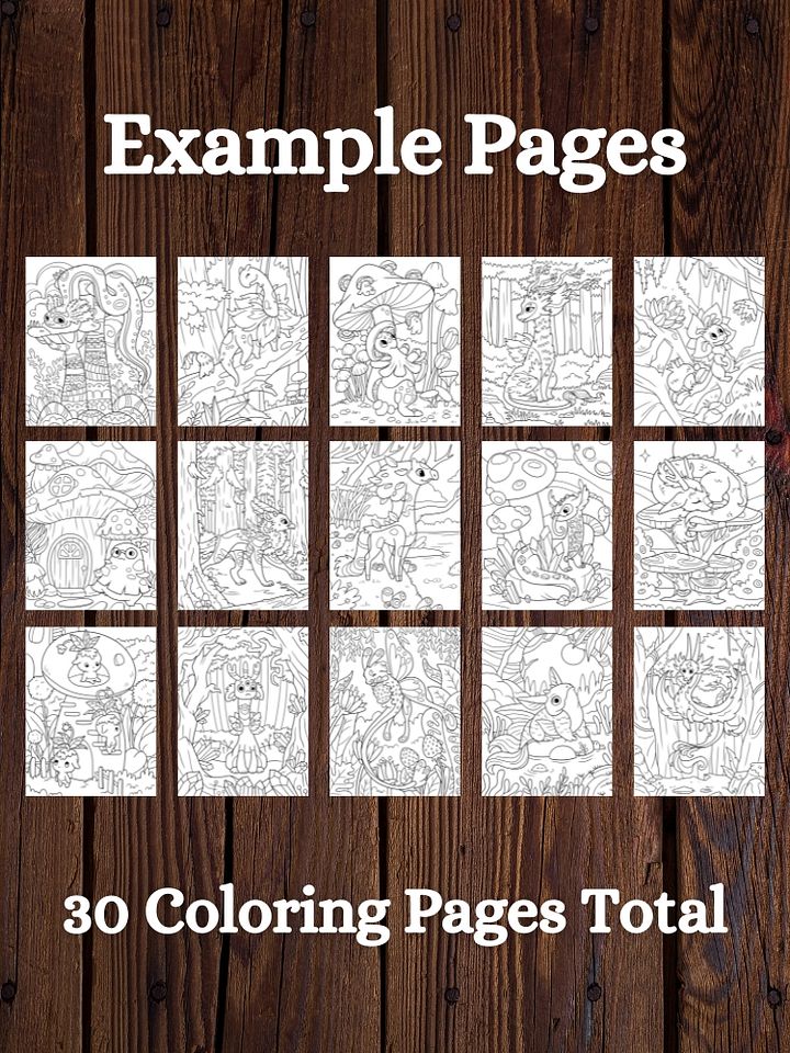 Fantasy Forest Creatures Printable Coloring Pages for Kids product image (2)