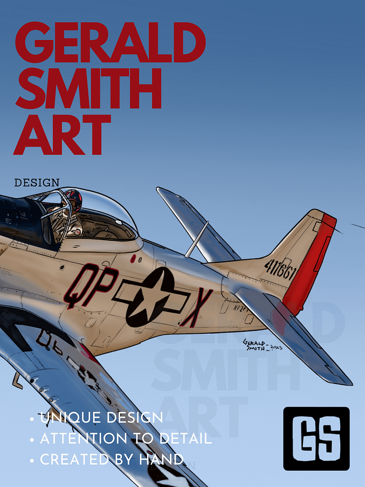 P-51 Mustang Sally Digital Printable Aviation Wall Art Pilot Gift product image (2)