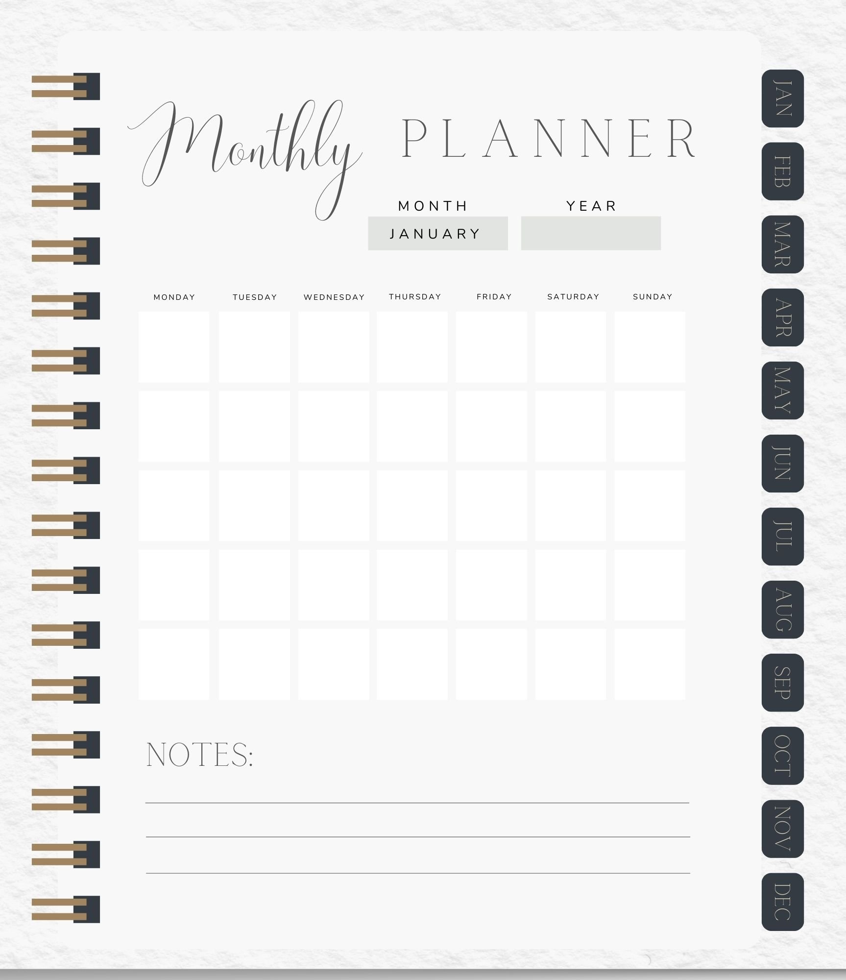 Undated Reusable Digital Monthly Planner product image (2)