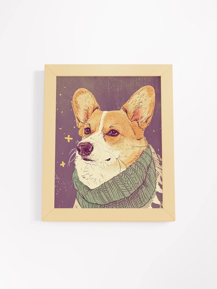 Stylish Corgi in Green Scarf Wall Art product image (2)