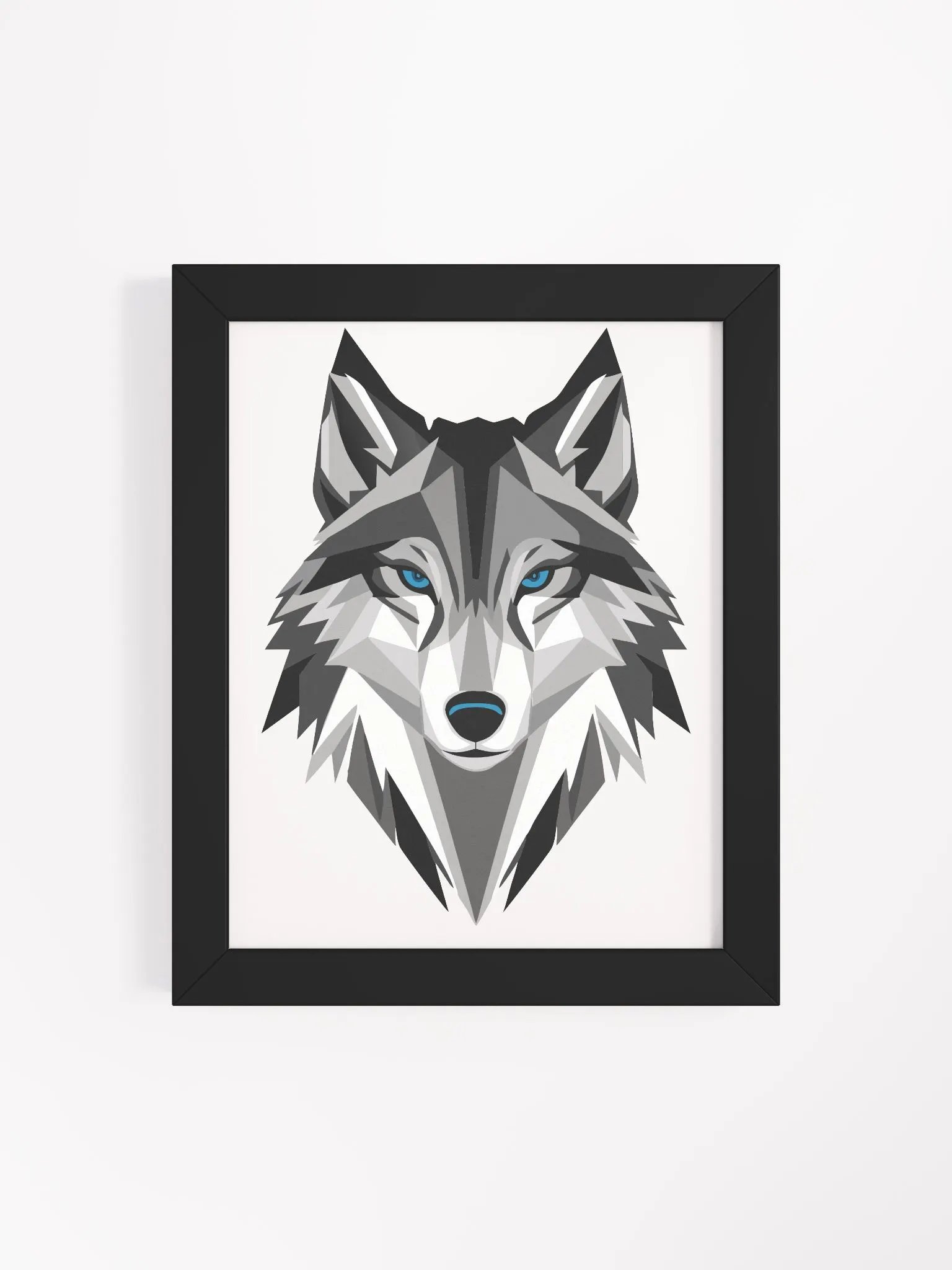 Modern Geometric Wolf Head Framed Poster - Contemporary Wall Art product image (50)