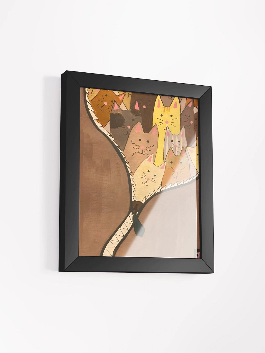 "Unleash The Cats" Framed Poster Print (Brown) product image (2)